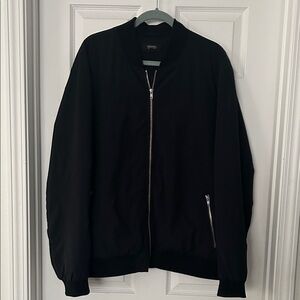 Nordstrom Classic Black Bomber Jacket